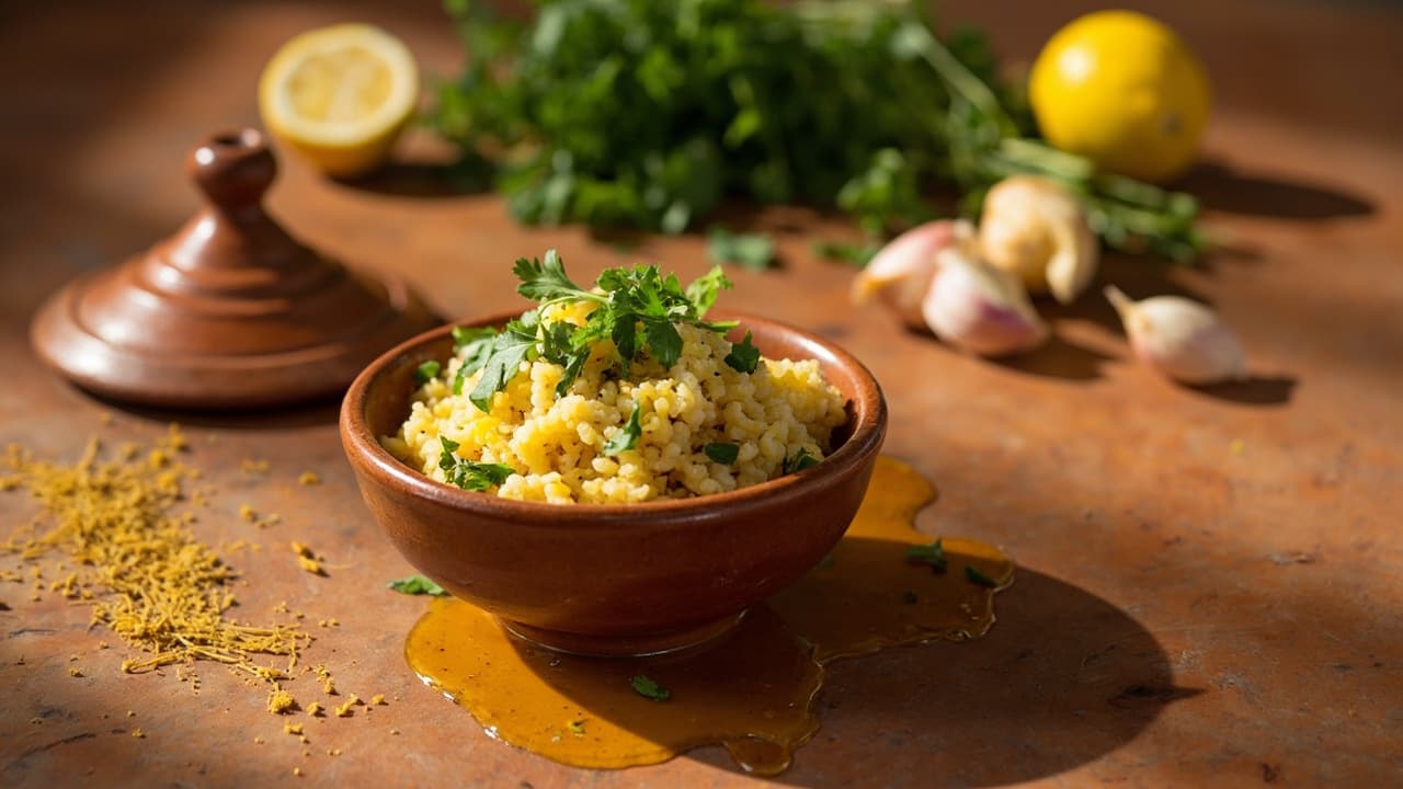 Moroccan Couscous with Saffron, Lemon, and Fresh Herbs