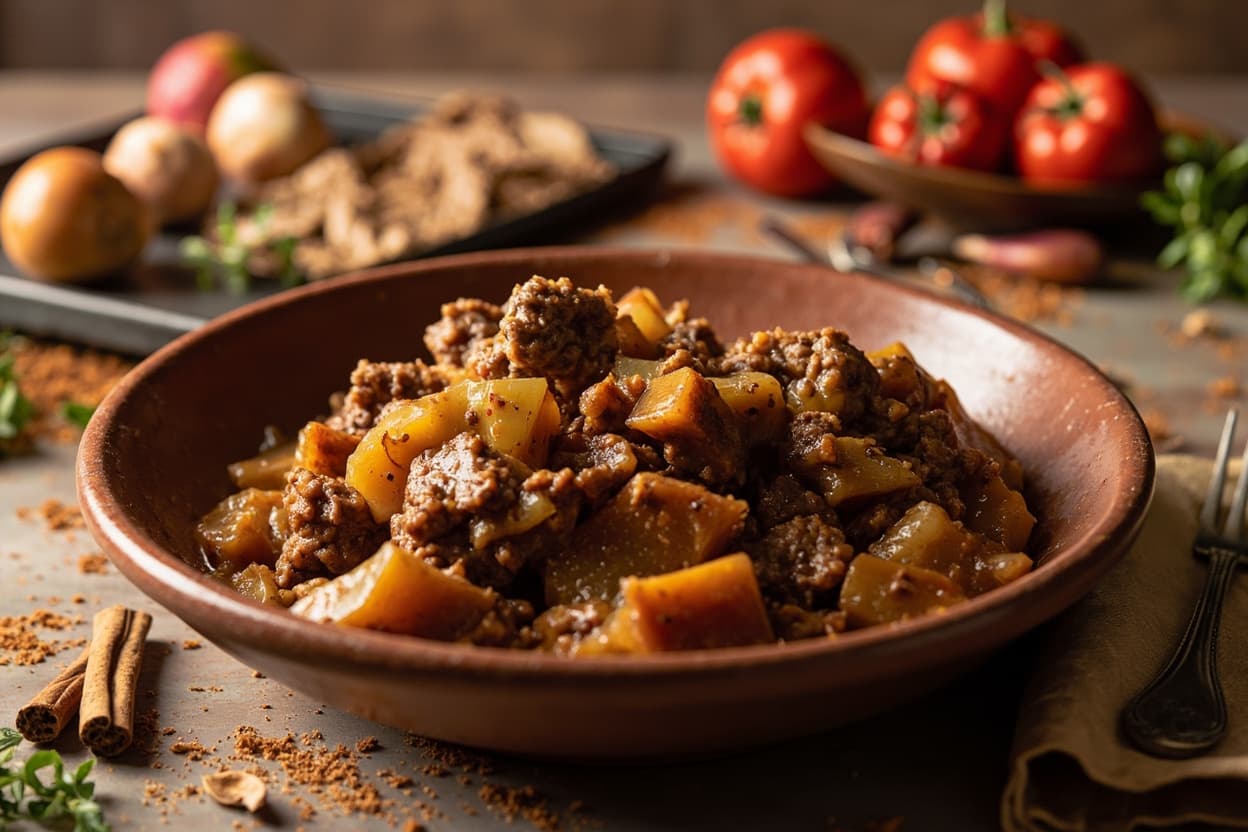 Moroccan Spiced Beef and Apple Stew