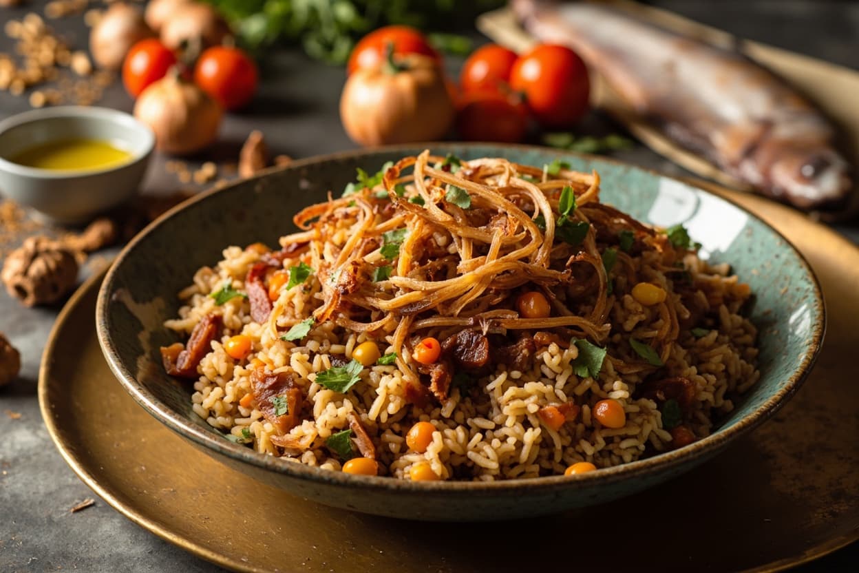 Mujadara with Crispy Caramelized Onions