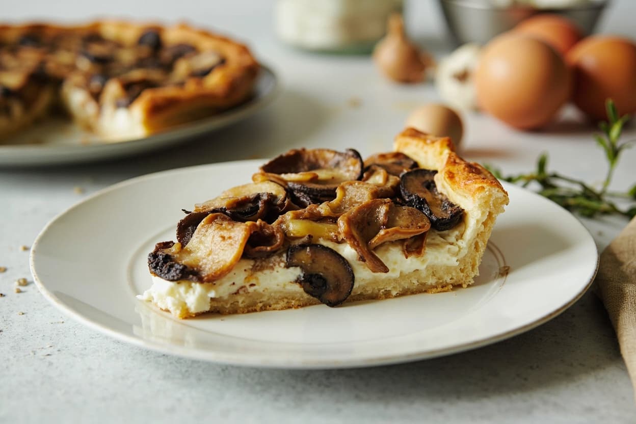 Mushroom and Thyme Ricotta Tart