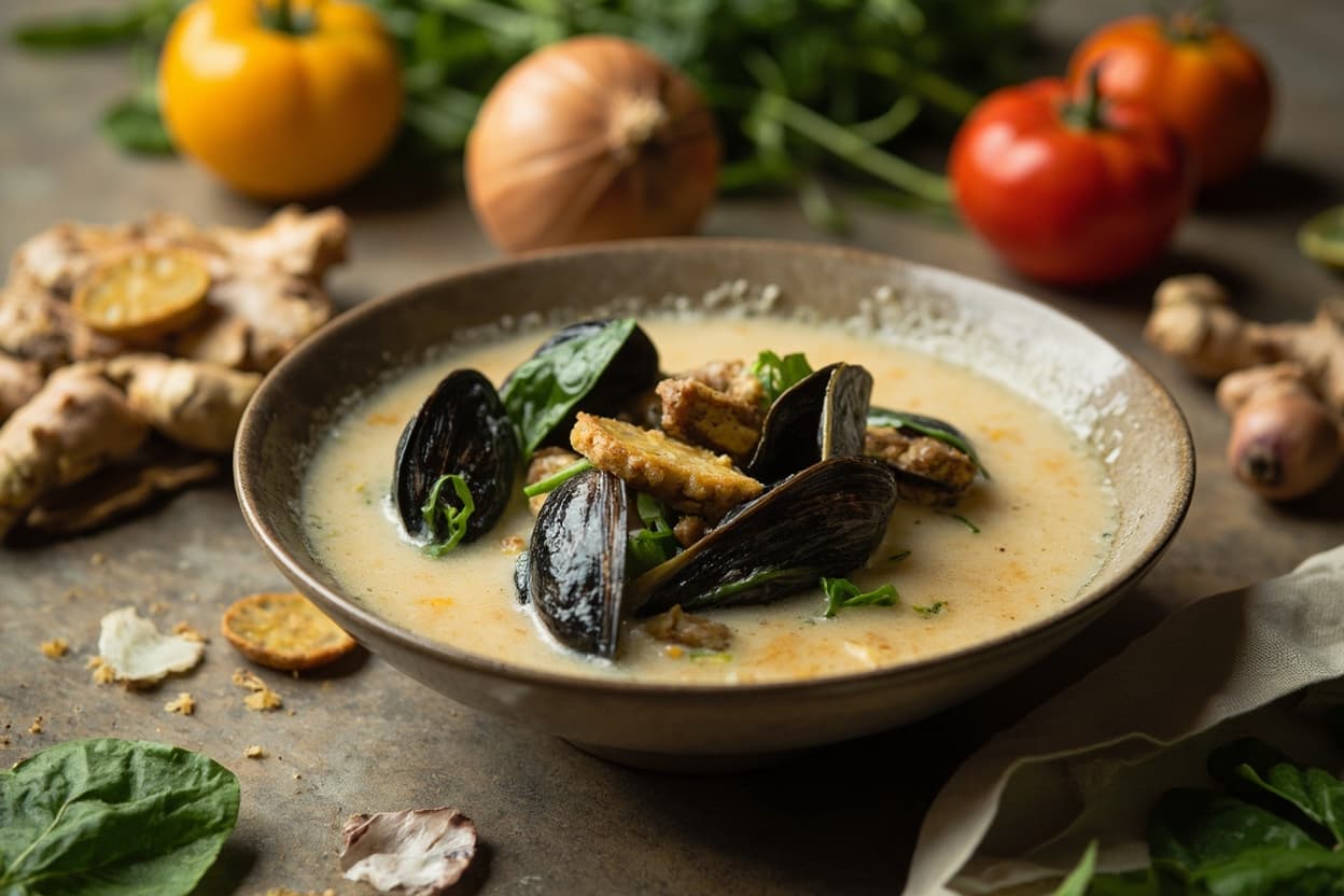 Mussel Coconut Ginger Tinolang Tahong