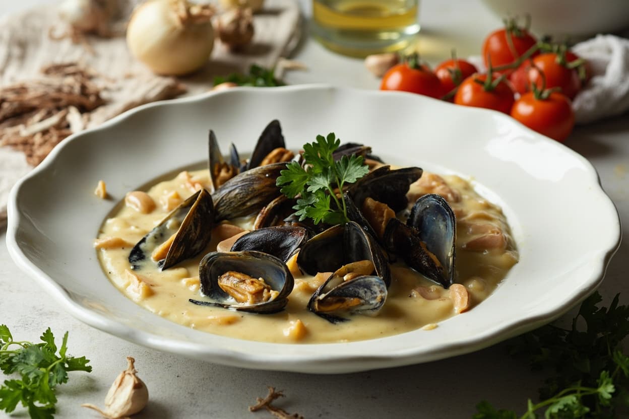 Mussels in White Wine and Cream