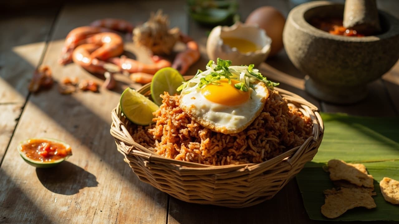 Nasi Goreng Udang with Shrimp and Egg