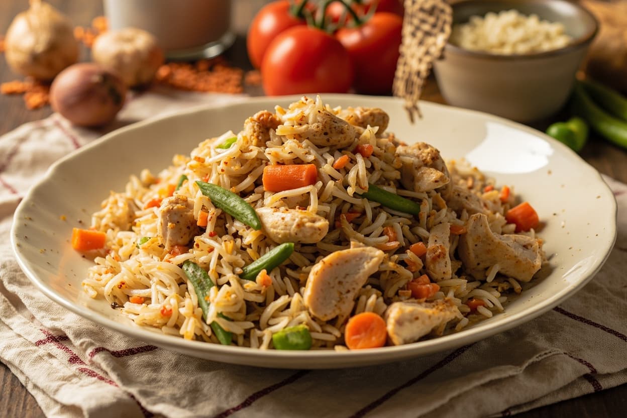 Nigerian Party Fried Rice with Chicken