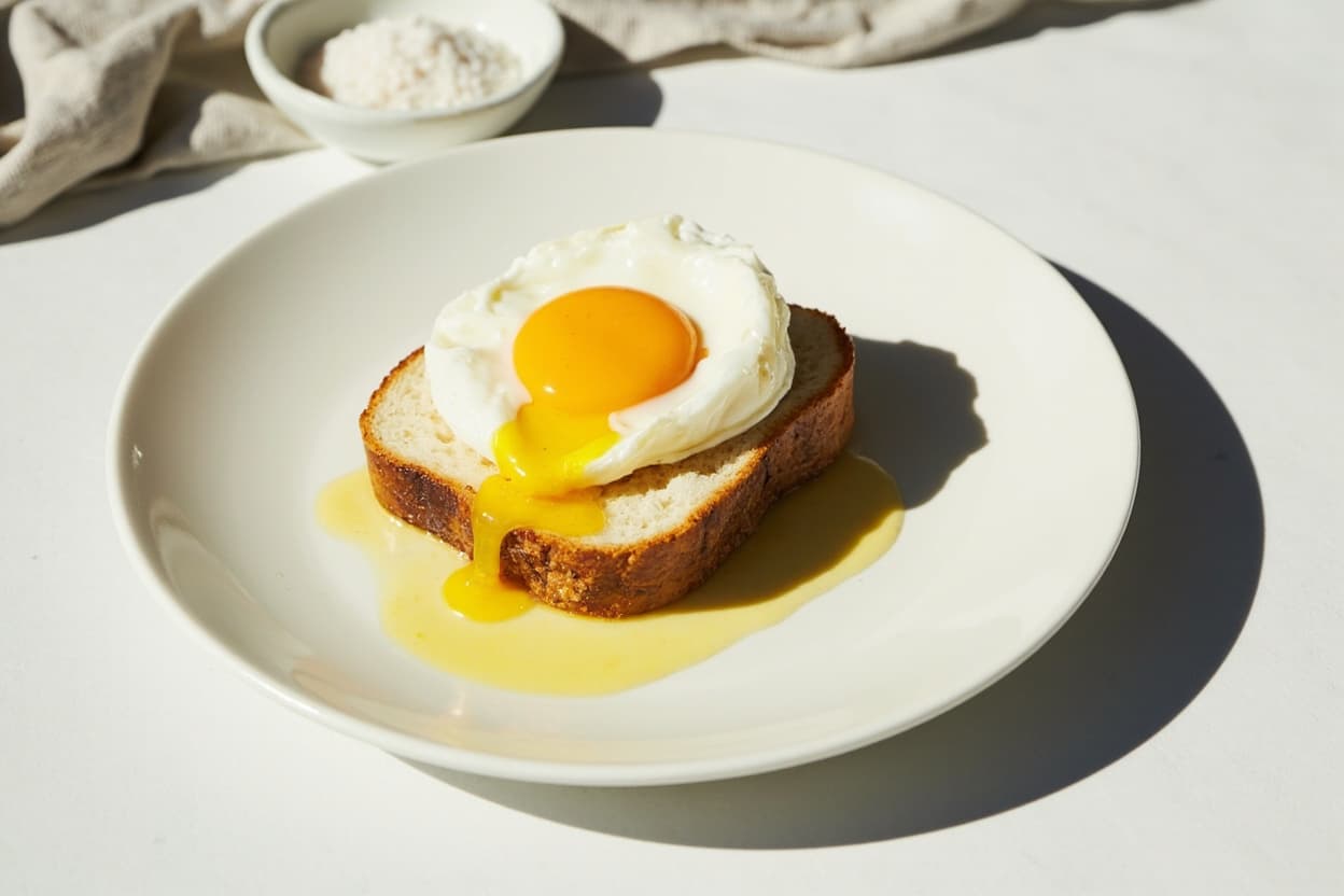 No-Nonsense Poached Egg on Buttered Toast