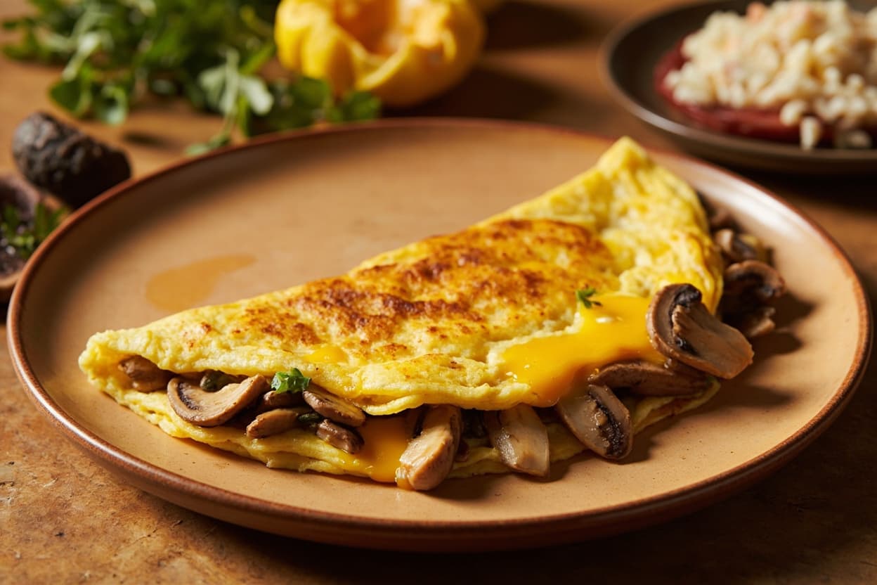 No-Wait Mushroom and Cheese Omelet