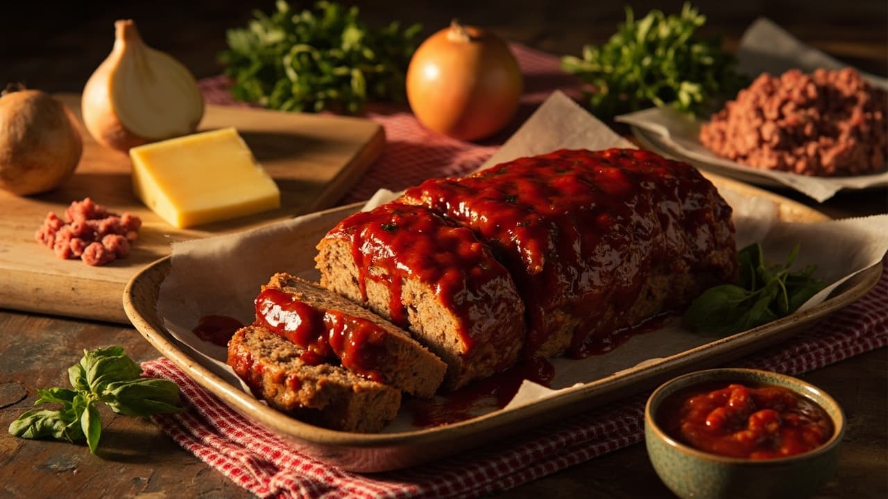 Nona's Sunday Meatloaf with Tomato Basil Glaze