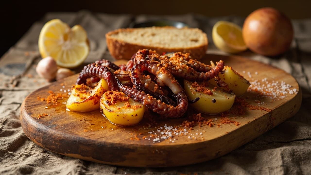 Octopus and Potato Bake with Paprika and Garlic