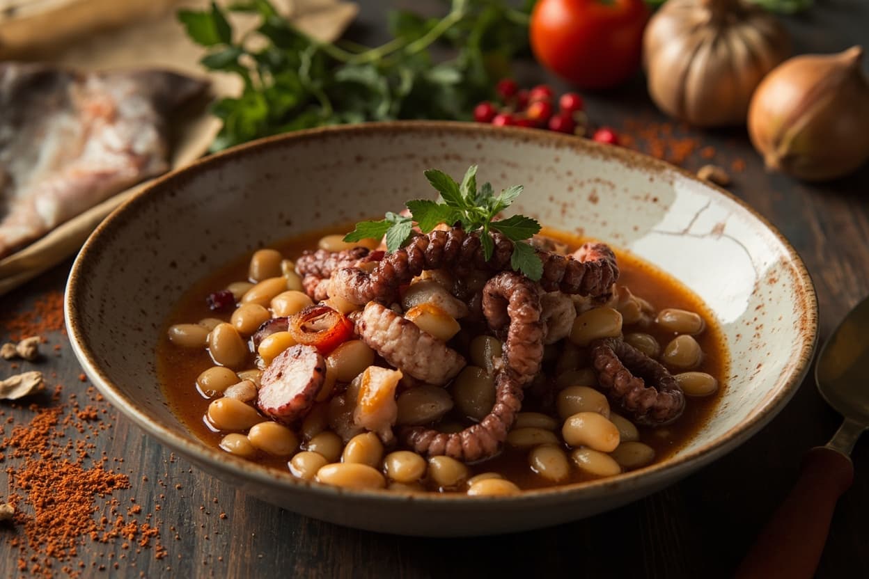 Octopus and White Bean Stew with Smoked Paprika