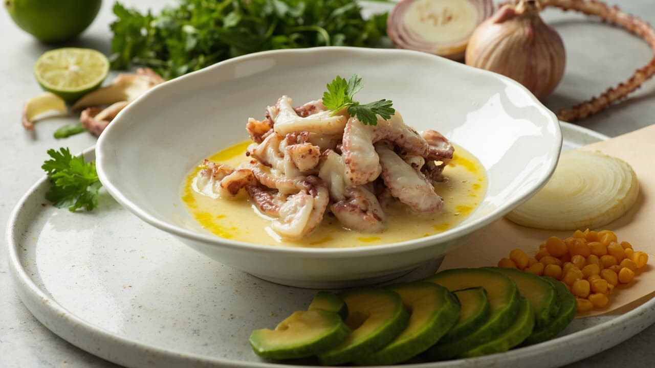 Octopus Tiradito with Lime and Cilantro