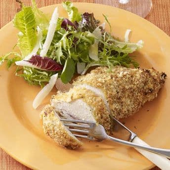 Lemon mustard chicken with arugula salad
