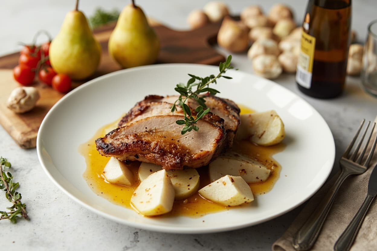 Pan-Seared Duck with Honey Pears