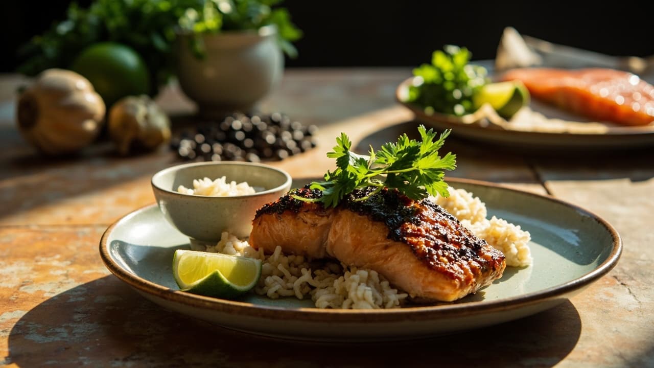 Pepper-Crusted Salmon with Palm Sugar Marinade