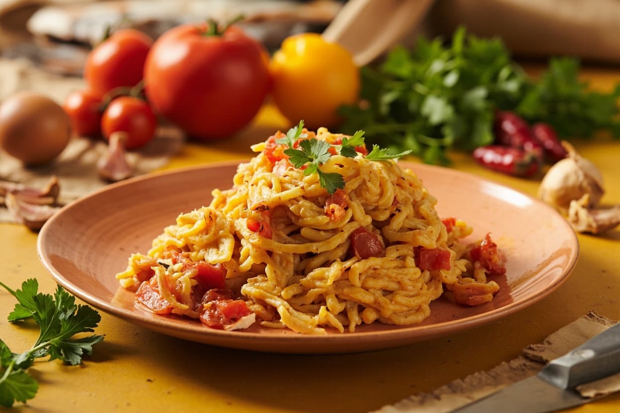 Perico Scrambled Eggs with Tomato and Onion