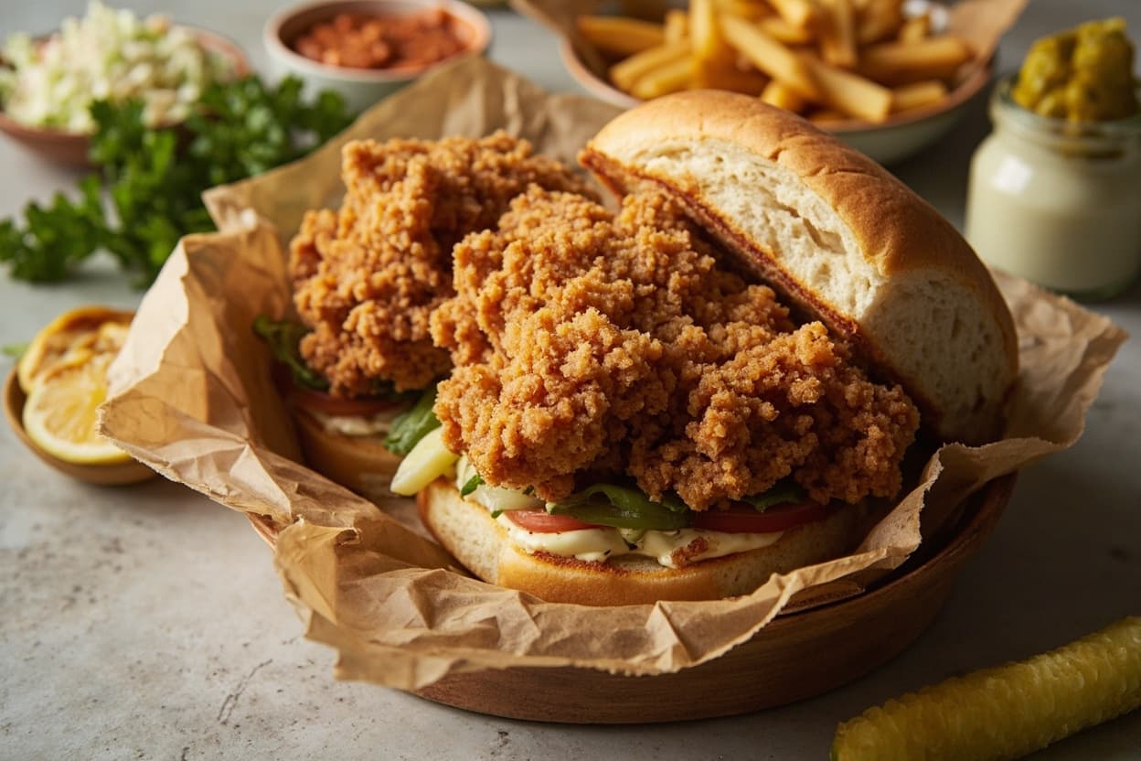 Pickle-Brined Fried Chicken Sandwiches