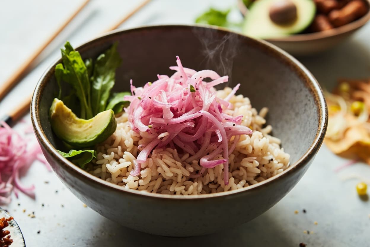 Pickled Onion and Rice Bowl
