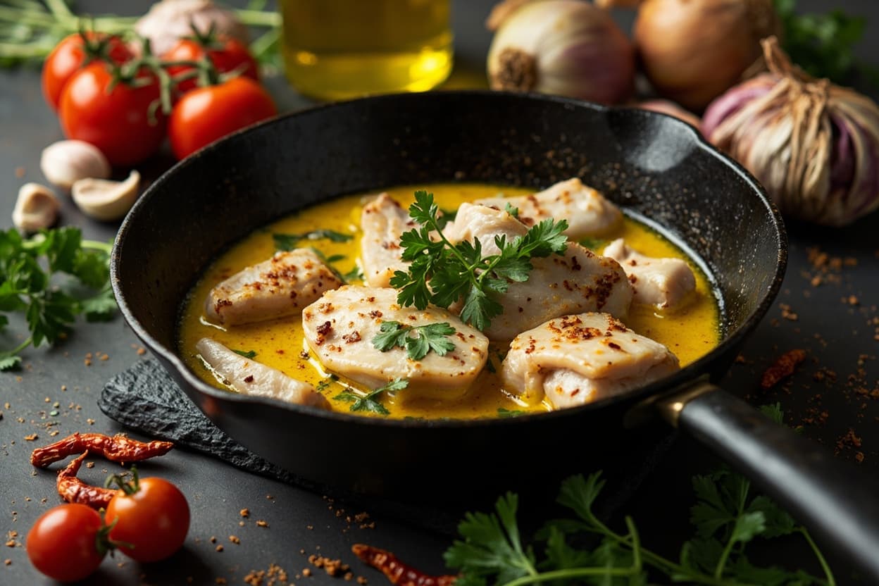 Pil-Pil Cod Skillet in Silky Garlic Oil