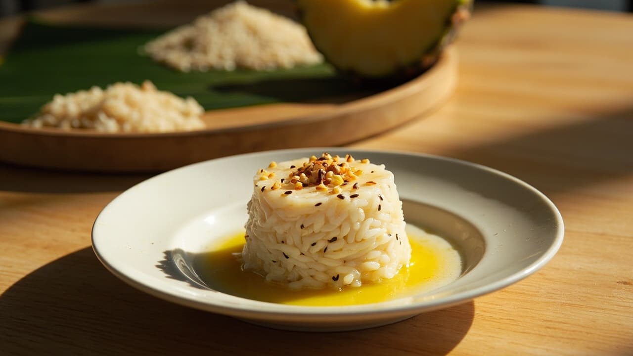 Pineapple Sticky Rice with Sesame and Vinegar
