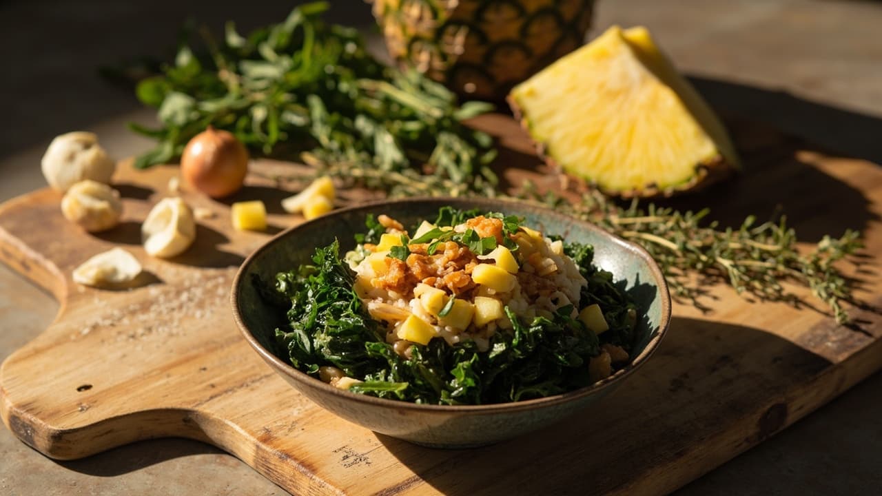 Pineapple Thyme Rice Bowl with Kale