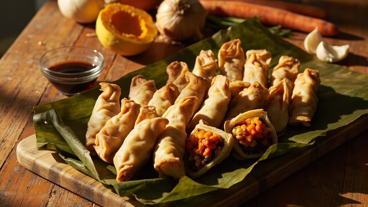 Pinto Bean and Butternut Squash Lumpia