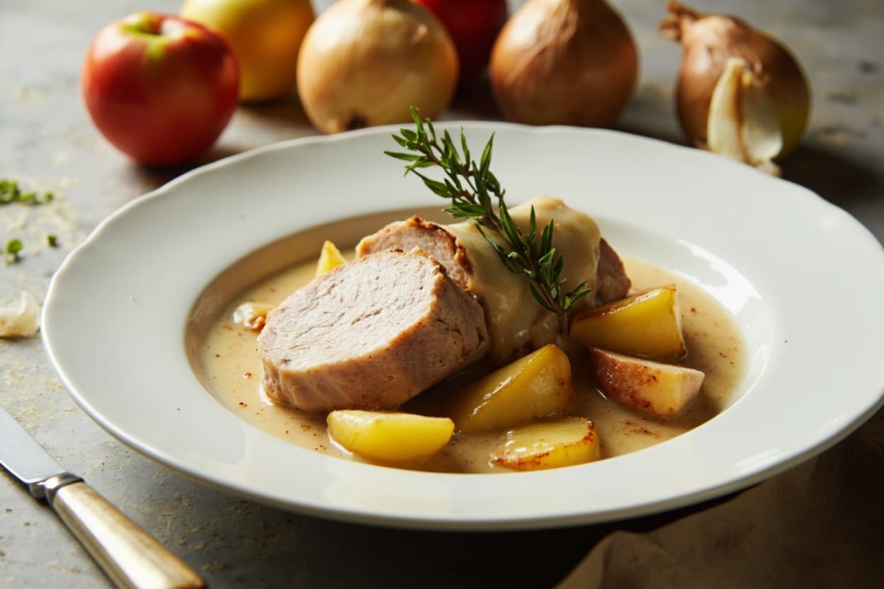 Pork Loin with Apples and Cream