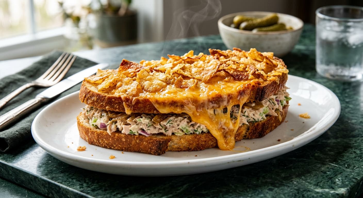 Potato Chip Crusted Tuna Melt