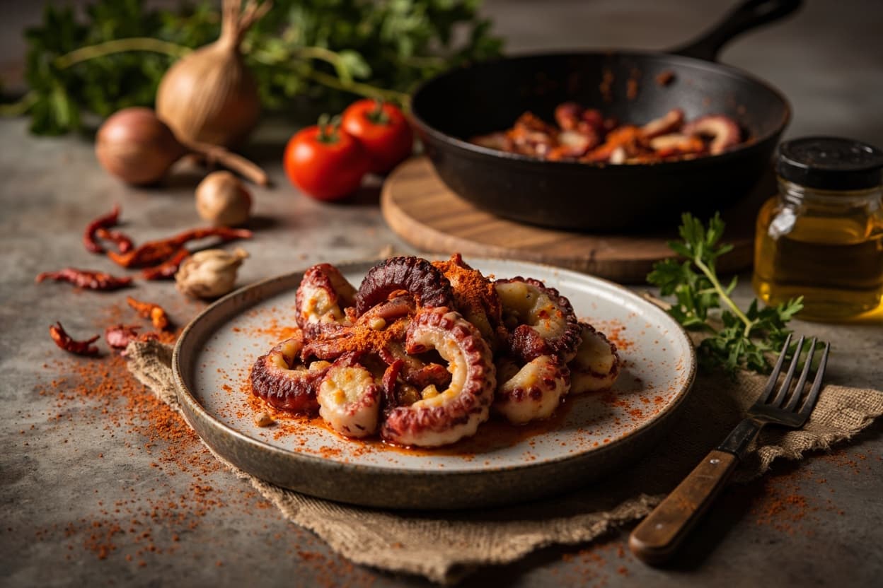 Pulpo a la Gallega with Smoked Paprika and Potato
