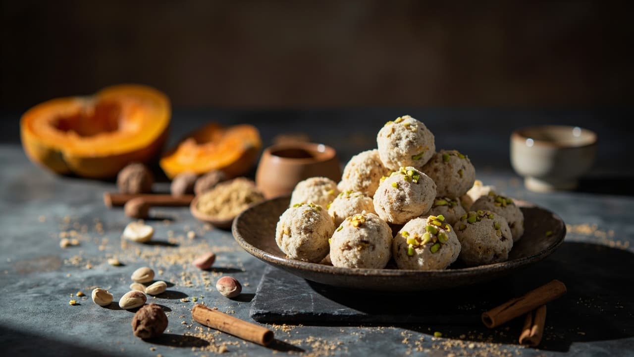 Pumpkin and Tahini Turkish Delight Truffles