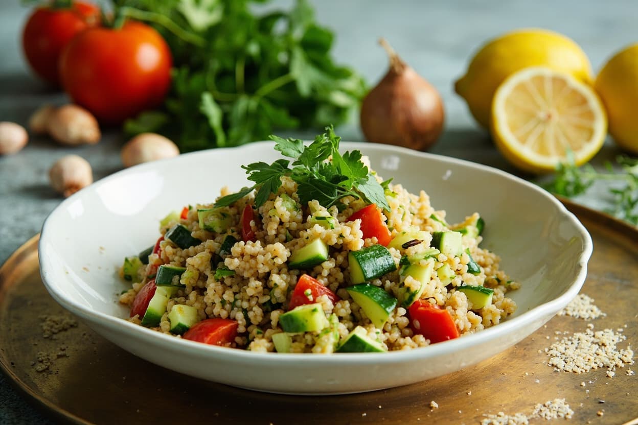 Quinoa Herb Salad with Cucumber and Lemon