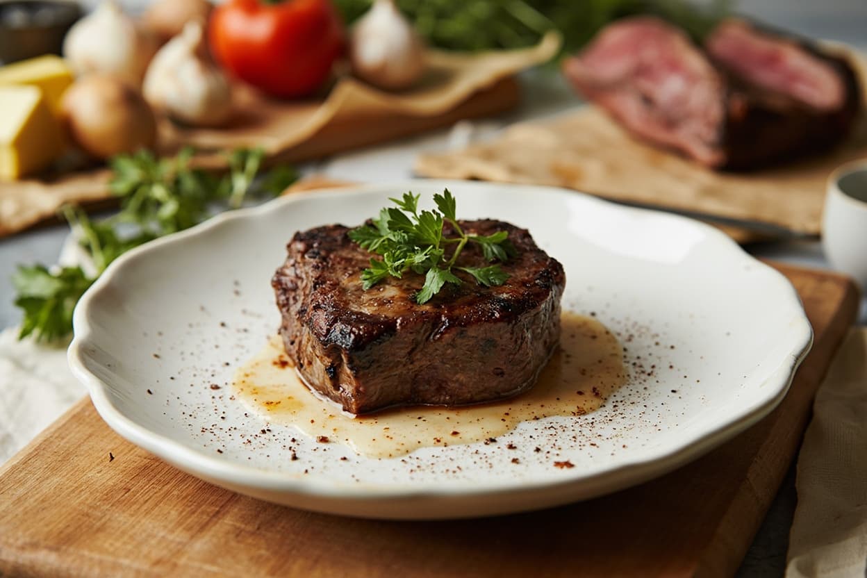 Reverse-Seared Steak with Garlic Butter