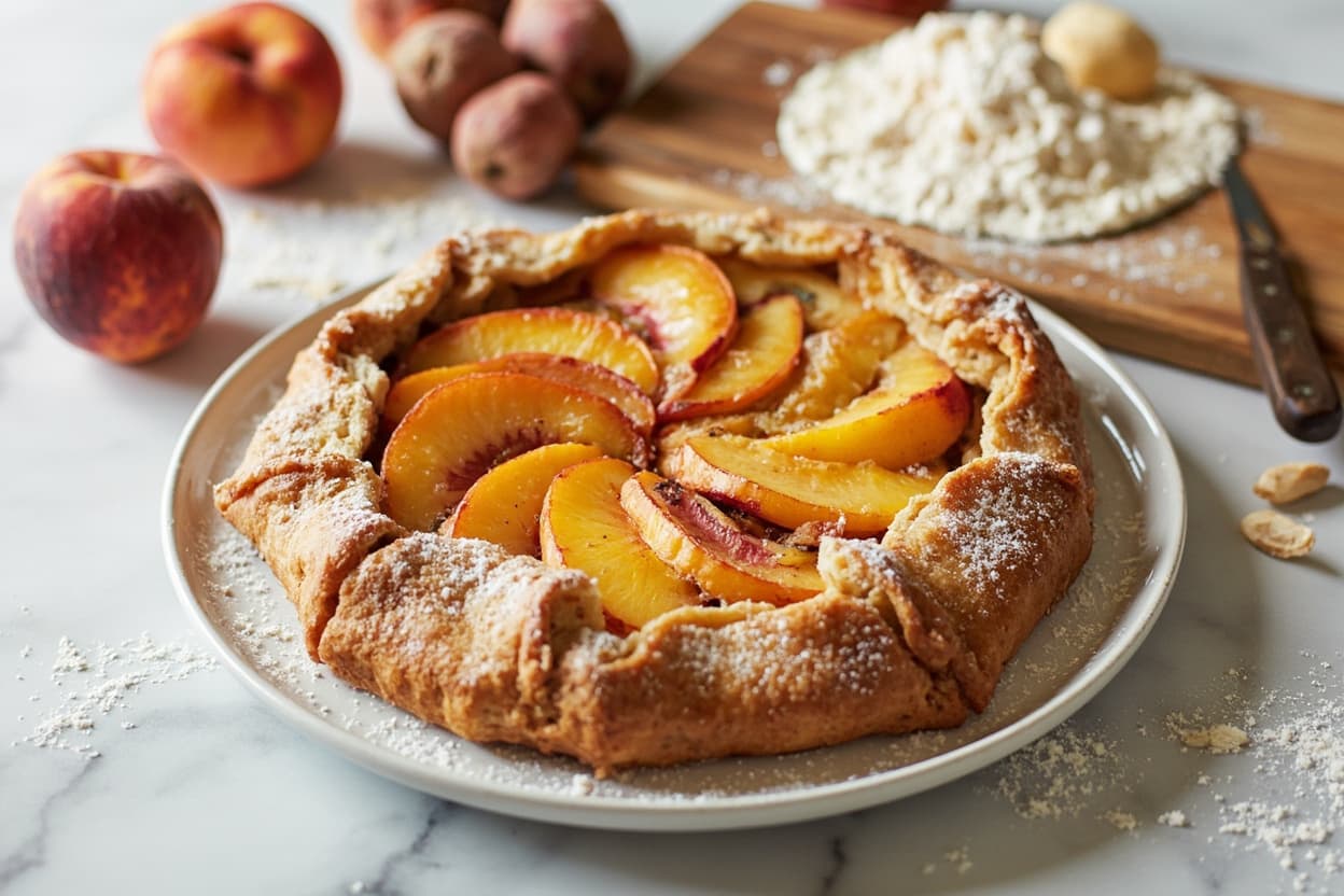 Ripe Peach and Almond Summer Galette
