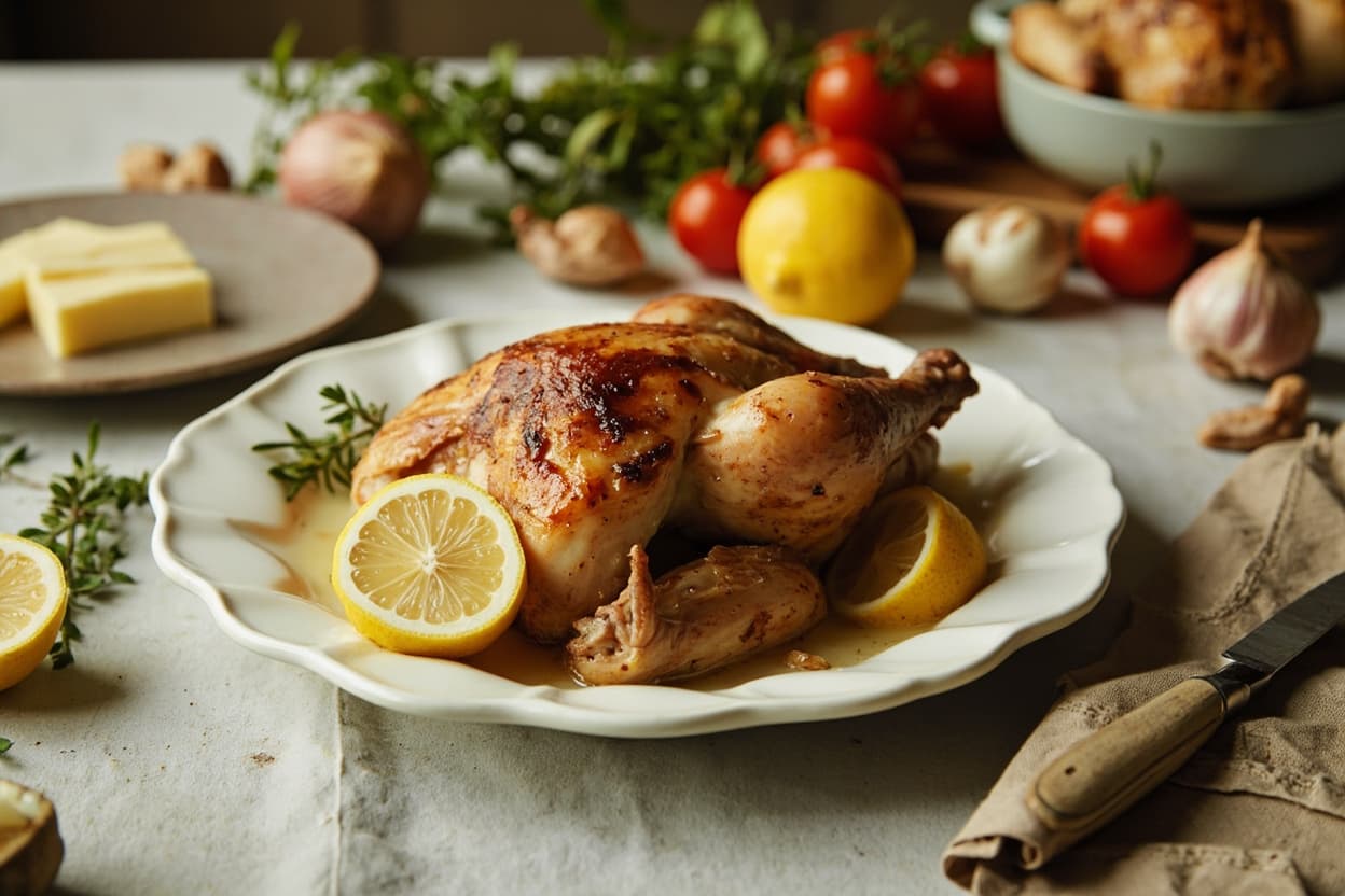Roast Chicken with Lemon, Thyme and Garlic