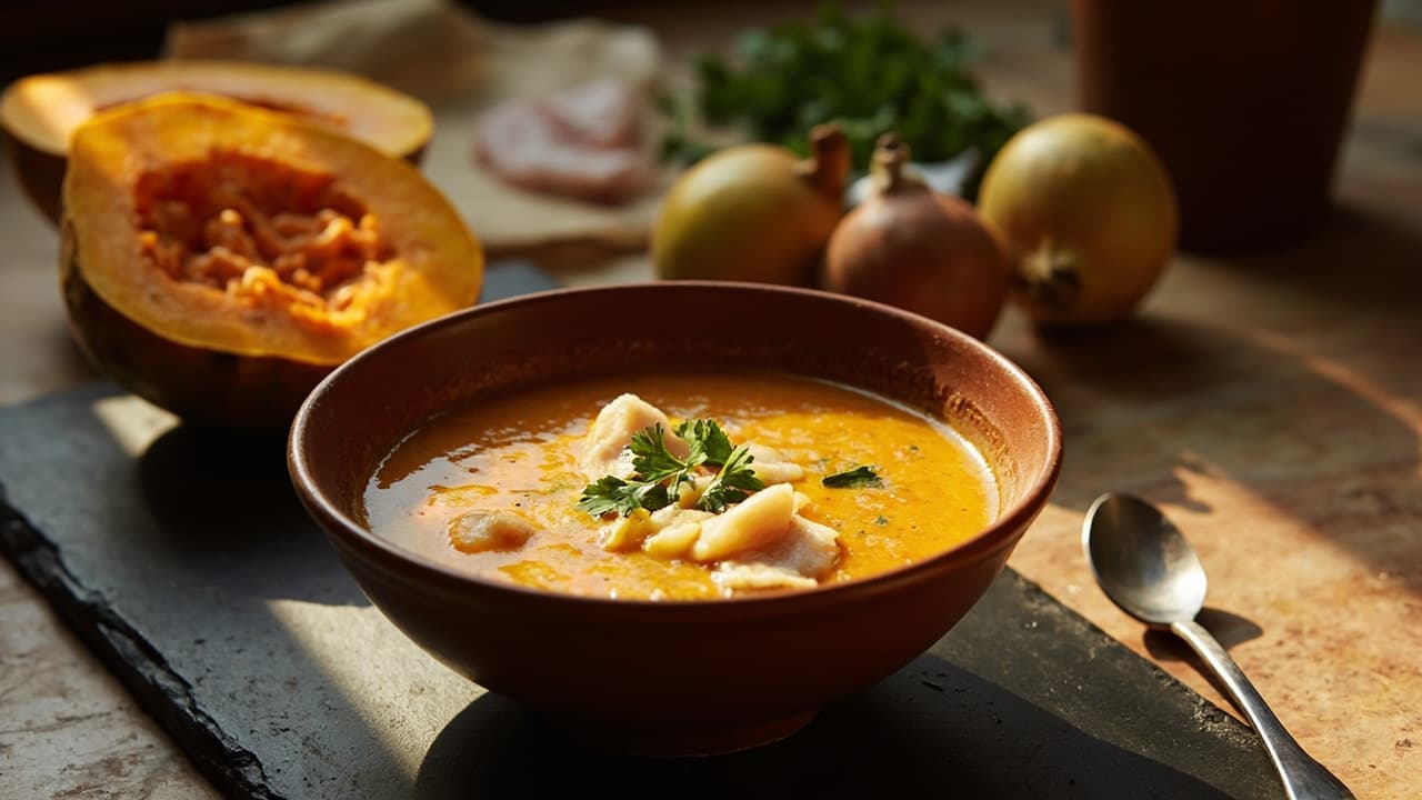 Roasted Butternut Squash and Cod Soup Cups