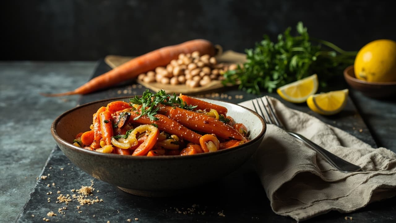 Roasted Carrot & Pinto Bean Salad with Cumin Salt