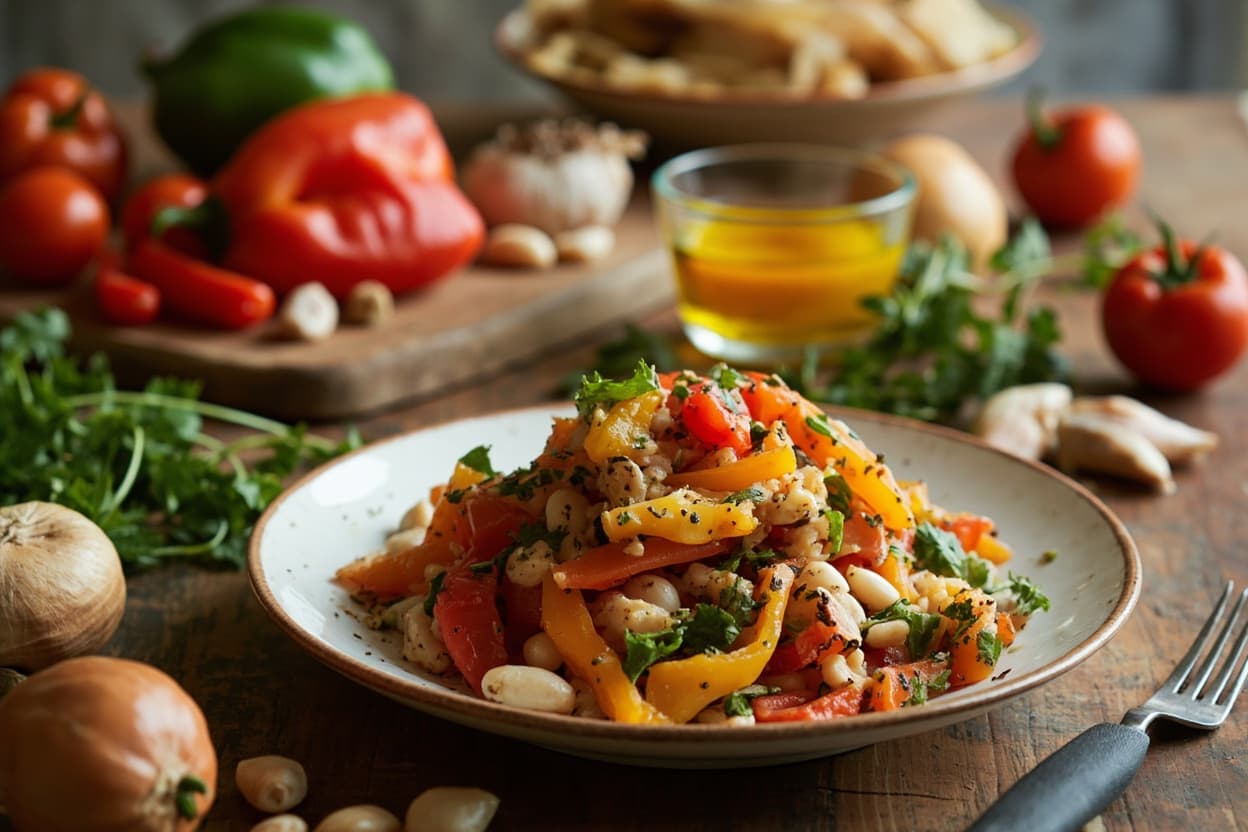 Roasted Pepper and White Bean Salad