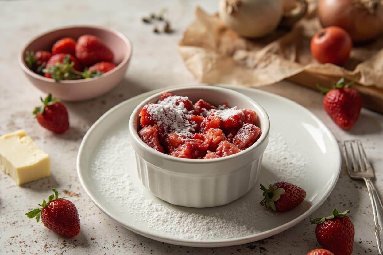 Roasted Strawberry Yogurt Cobbler