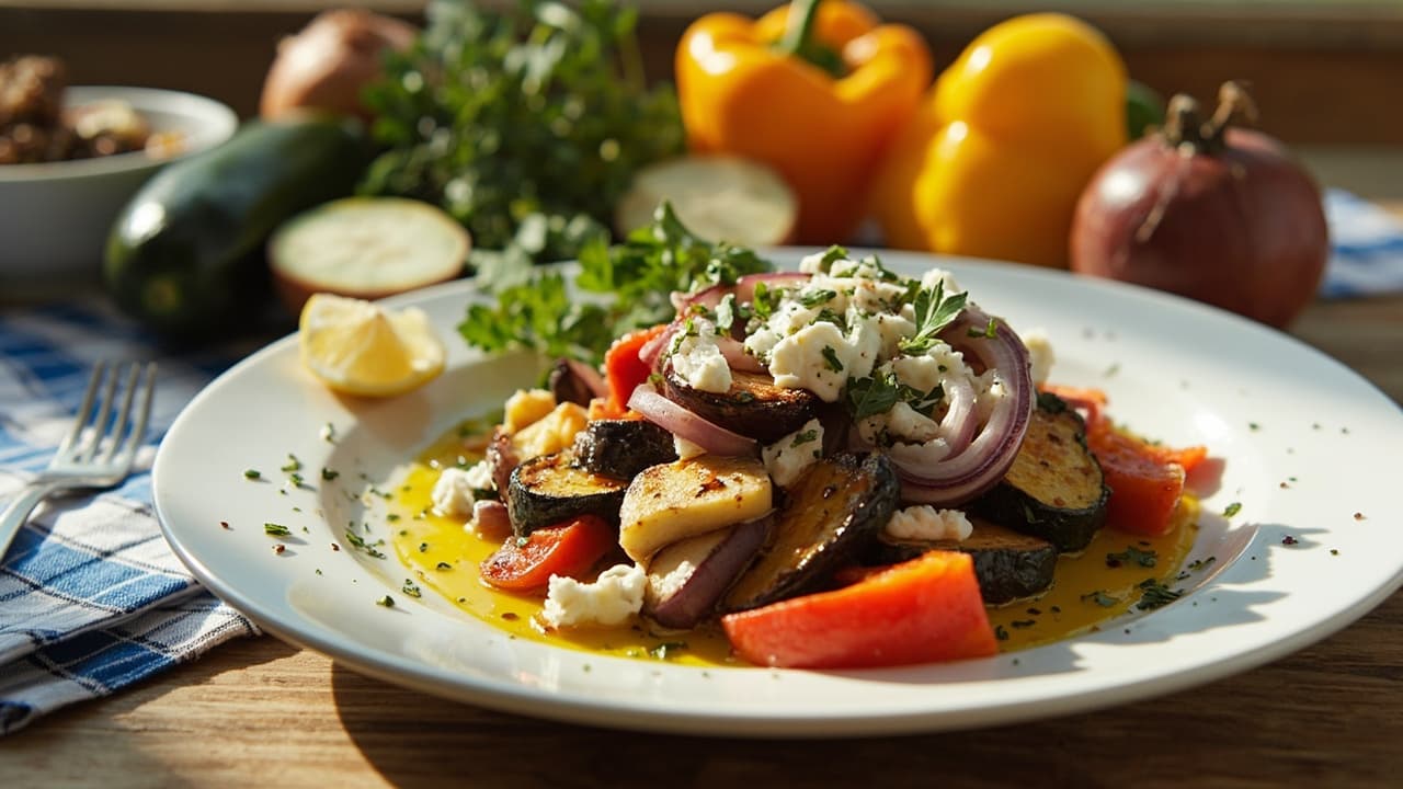 Roasted Vegetable Medley with Feta and Oregano
