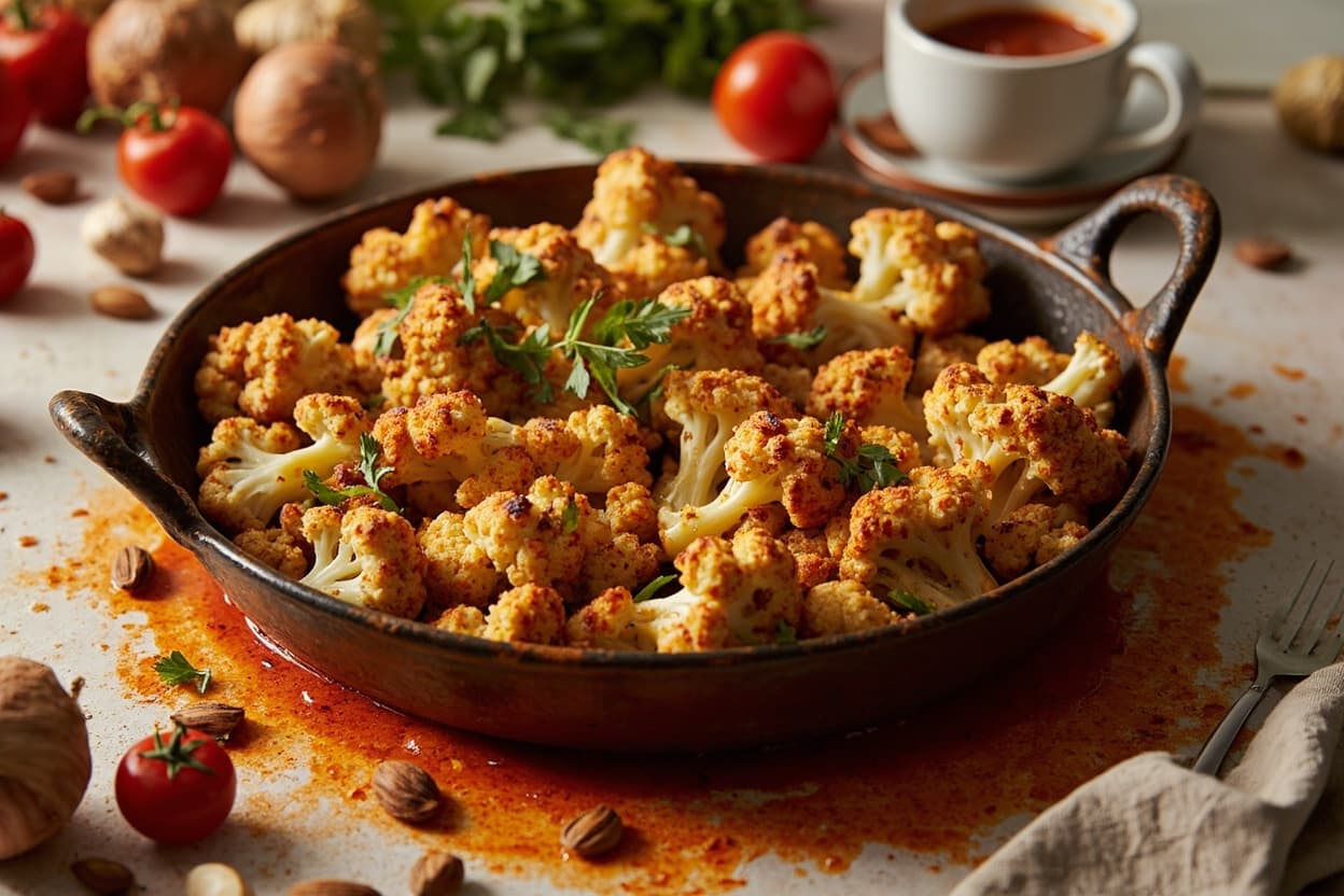 Romesco Roasted Cauliflower Traybake