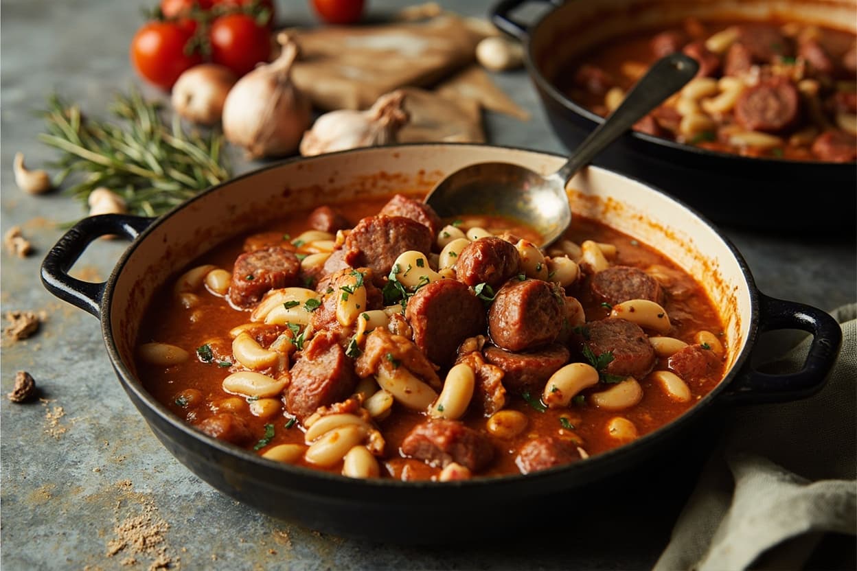 Rosemary White Bean and Sausage Cazuela