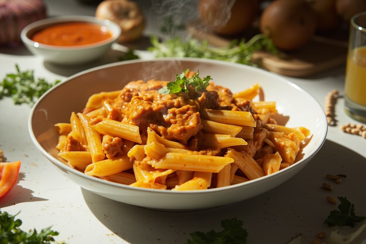 Rule-Breaker's Butter Chicken Pasta