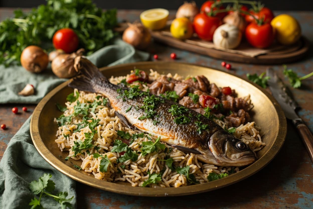 Sabzi Polo: Herb Rice with Pan-Crisped Trout
