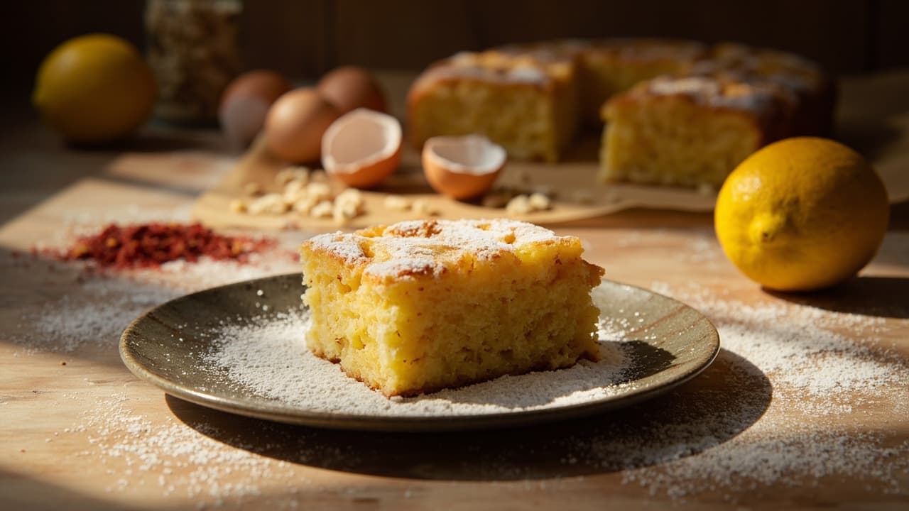 Saffron Almond Olive Oil Cake