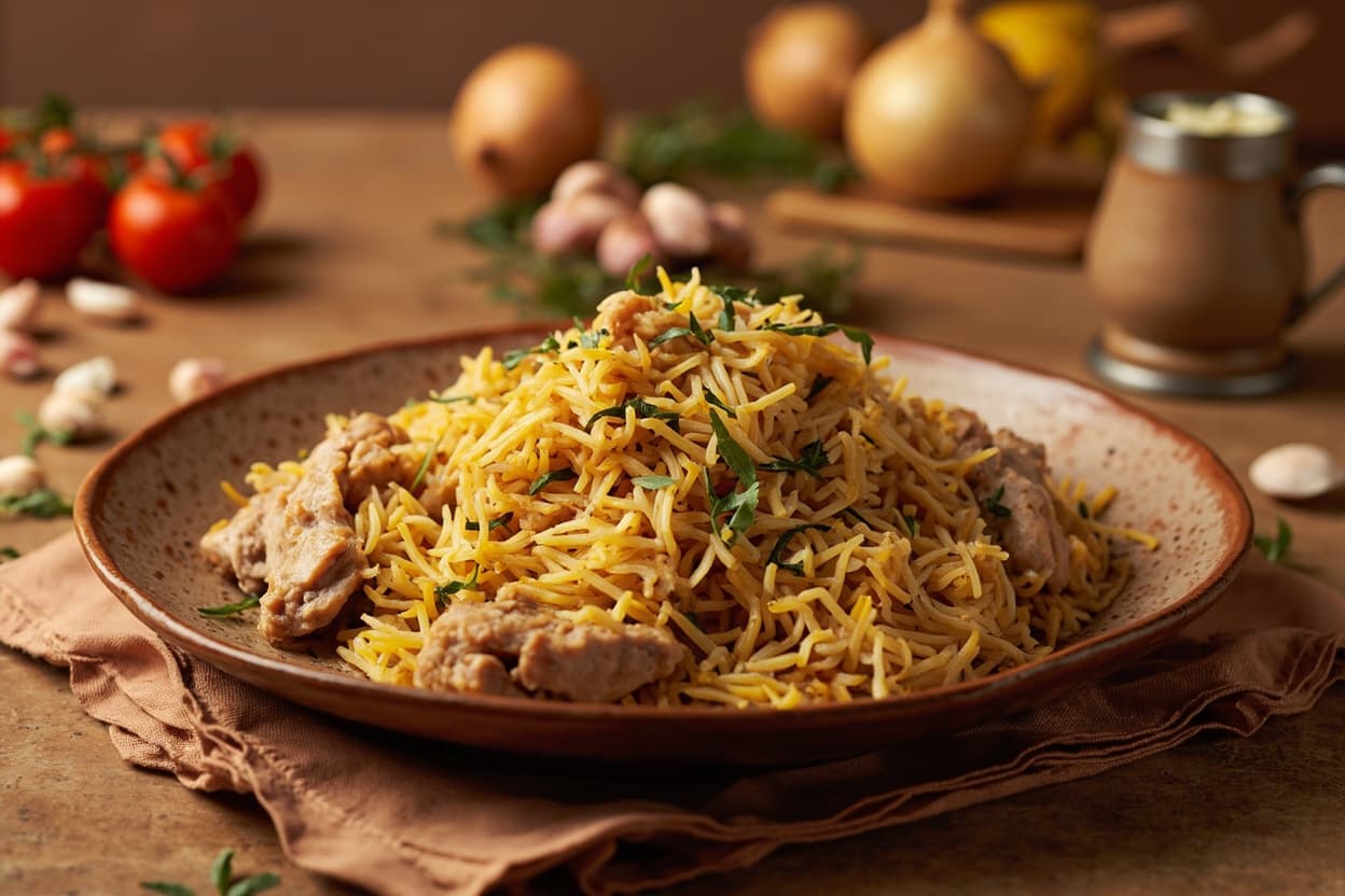 Saffron Basmati Pilaf with Chicken and Almonds