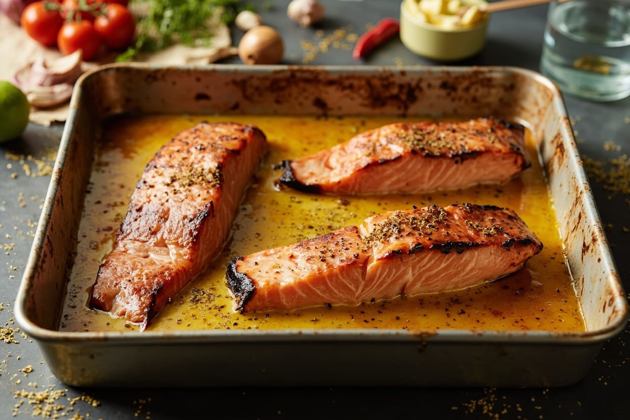 Saffron-Lime Butter Salmon Traybake