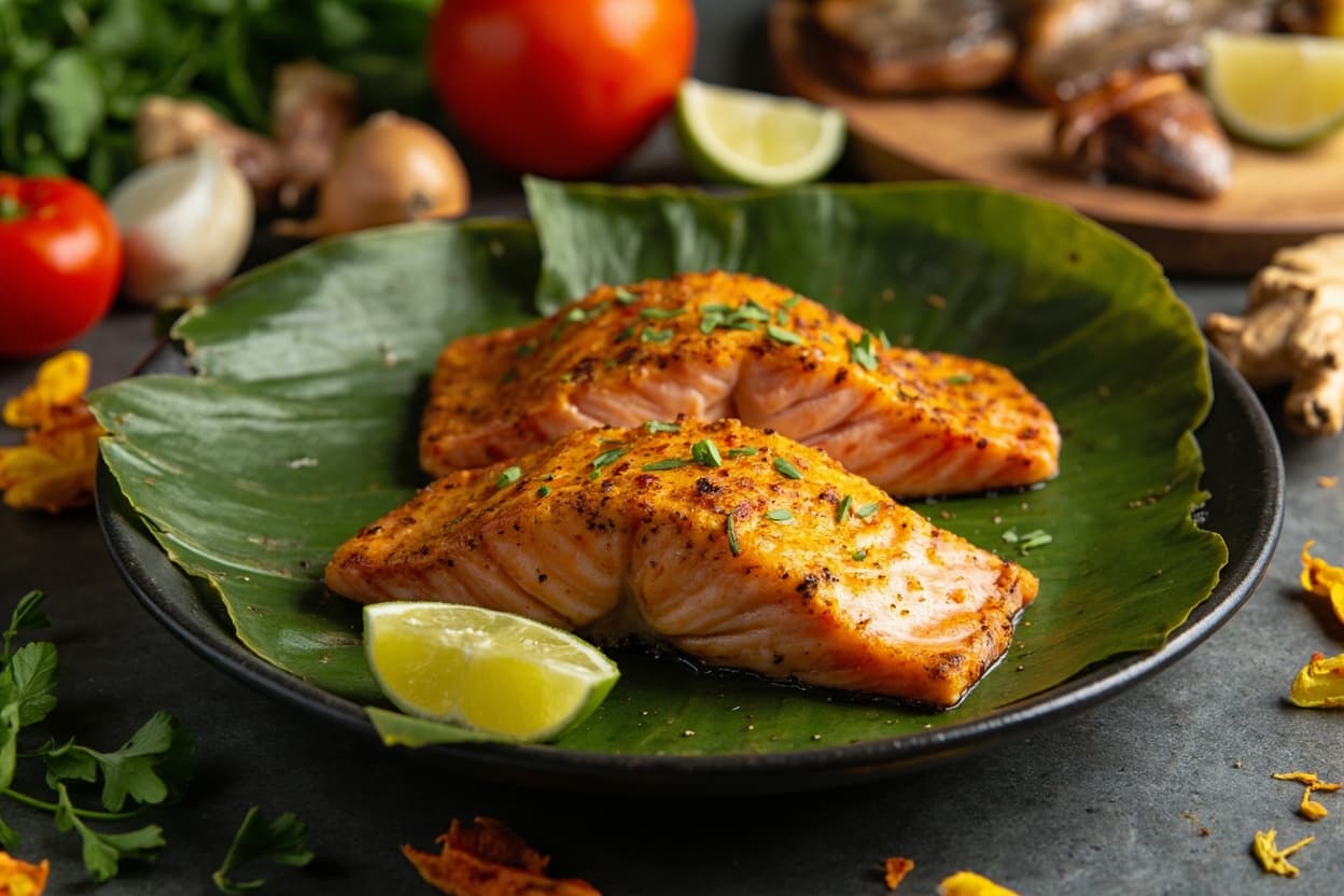 Salmon Pesmol with Turmeric and Yellow Chile