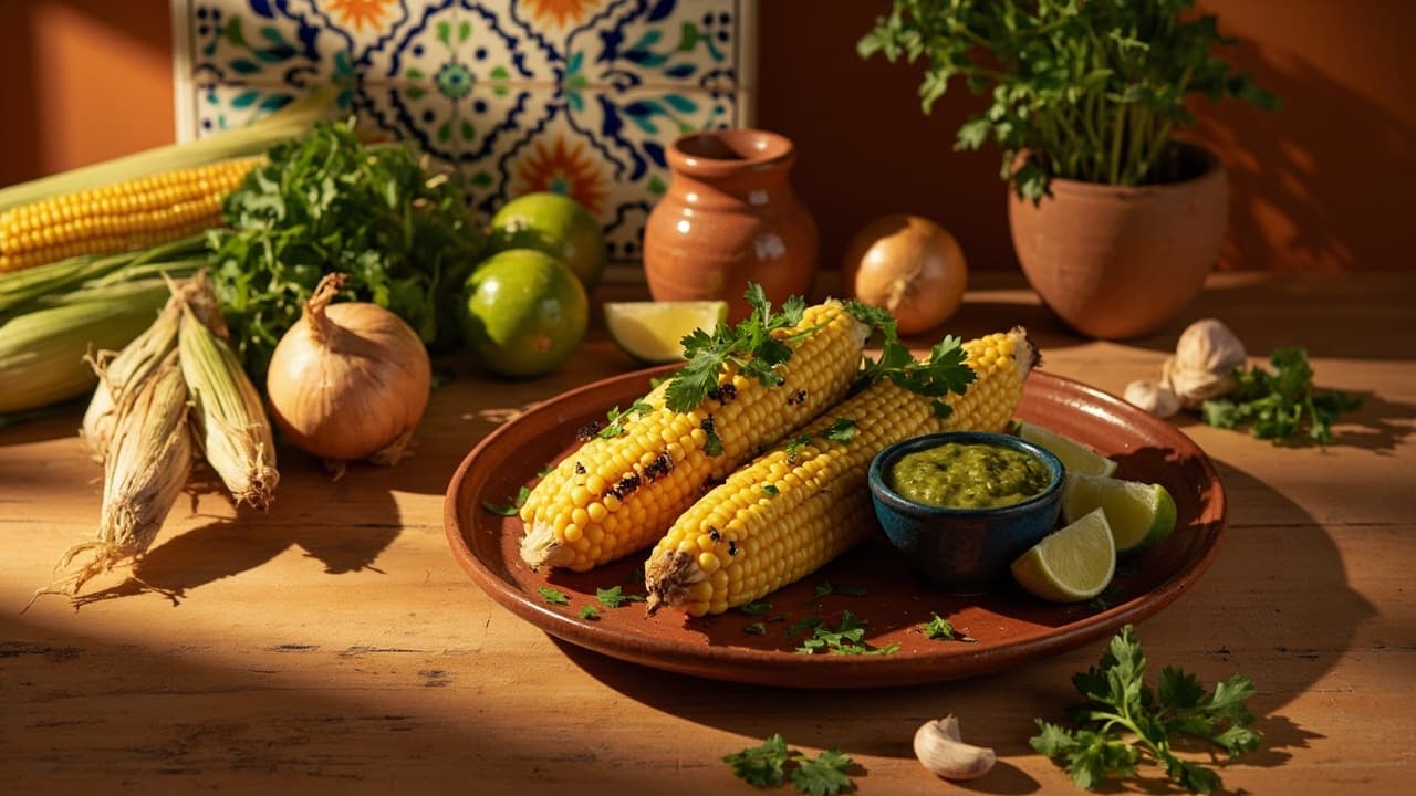 Salsa Verde Casera con Elote Asado
