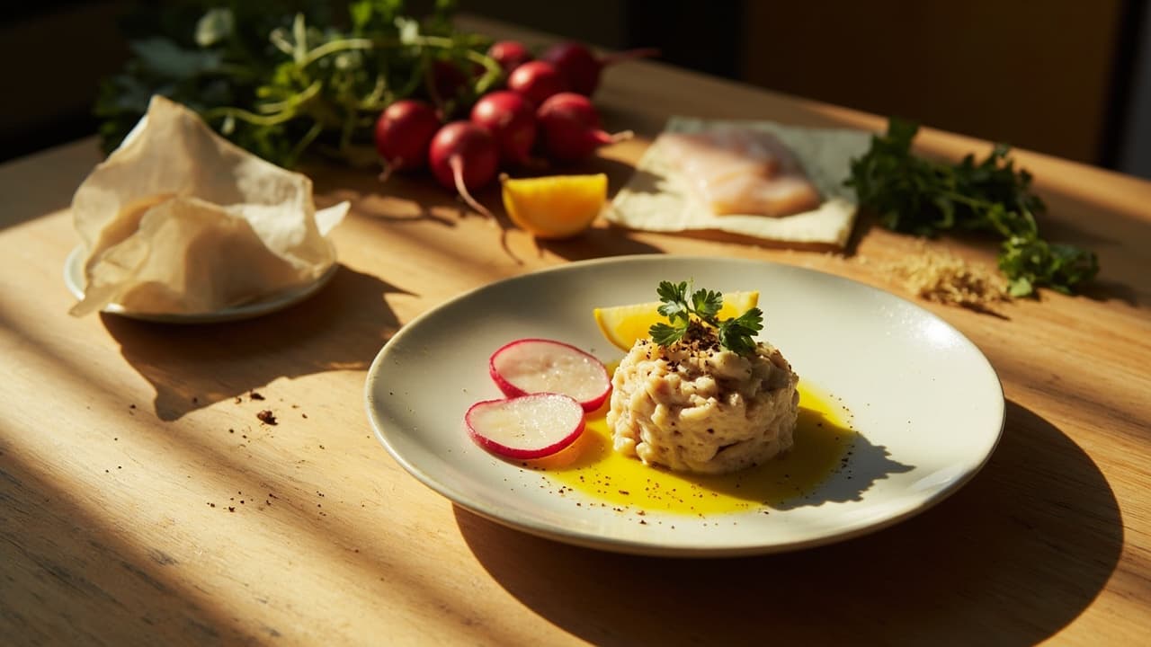 Salt Cod Tartare with Radish and Saffron