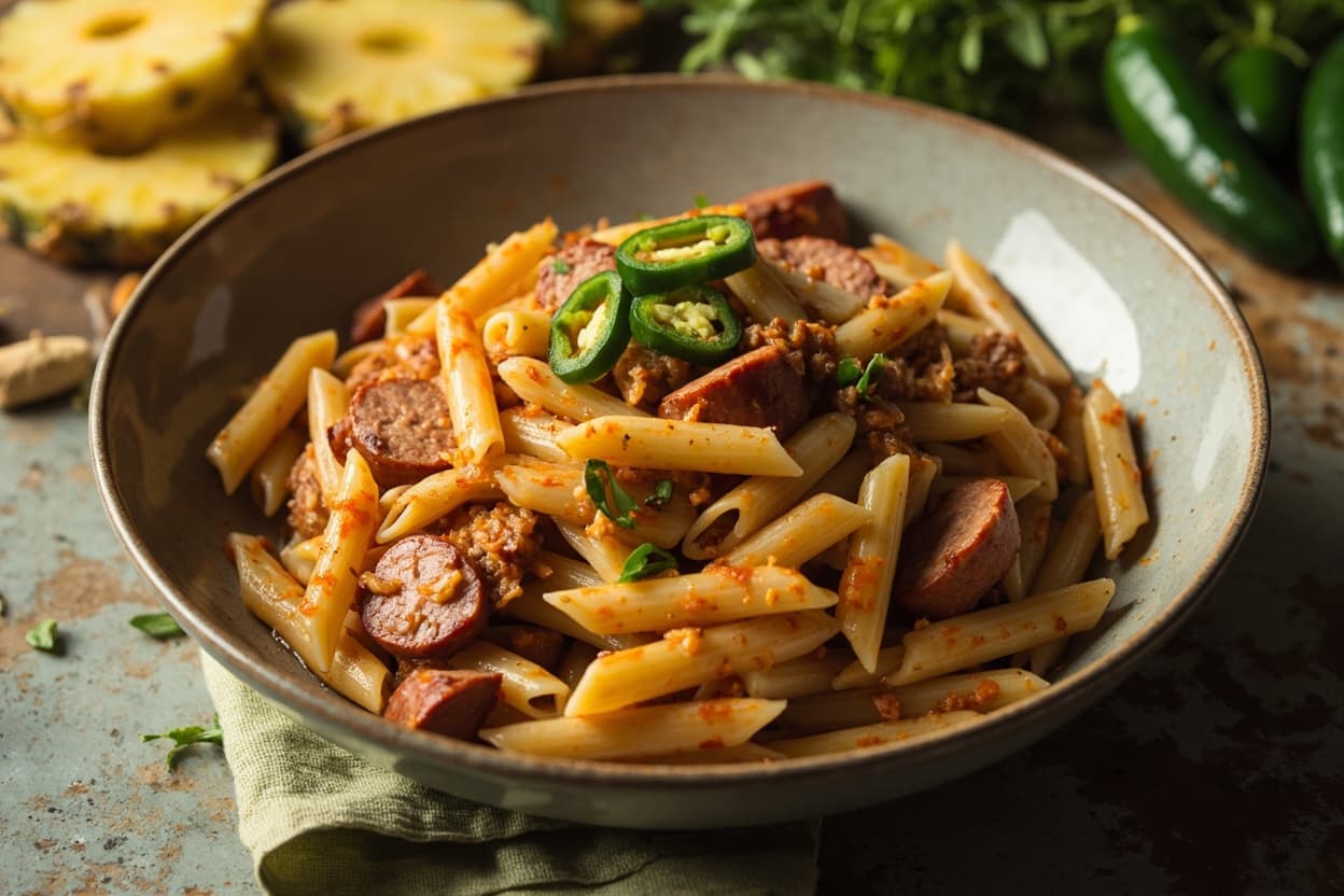 Sausage, Pineapple, and Jalapeño Penne