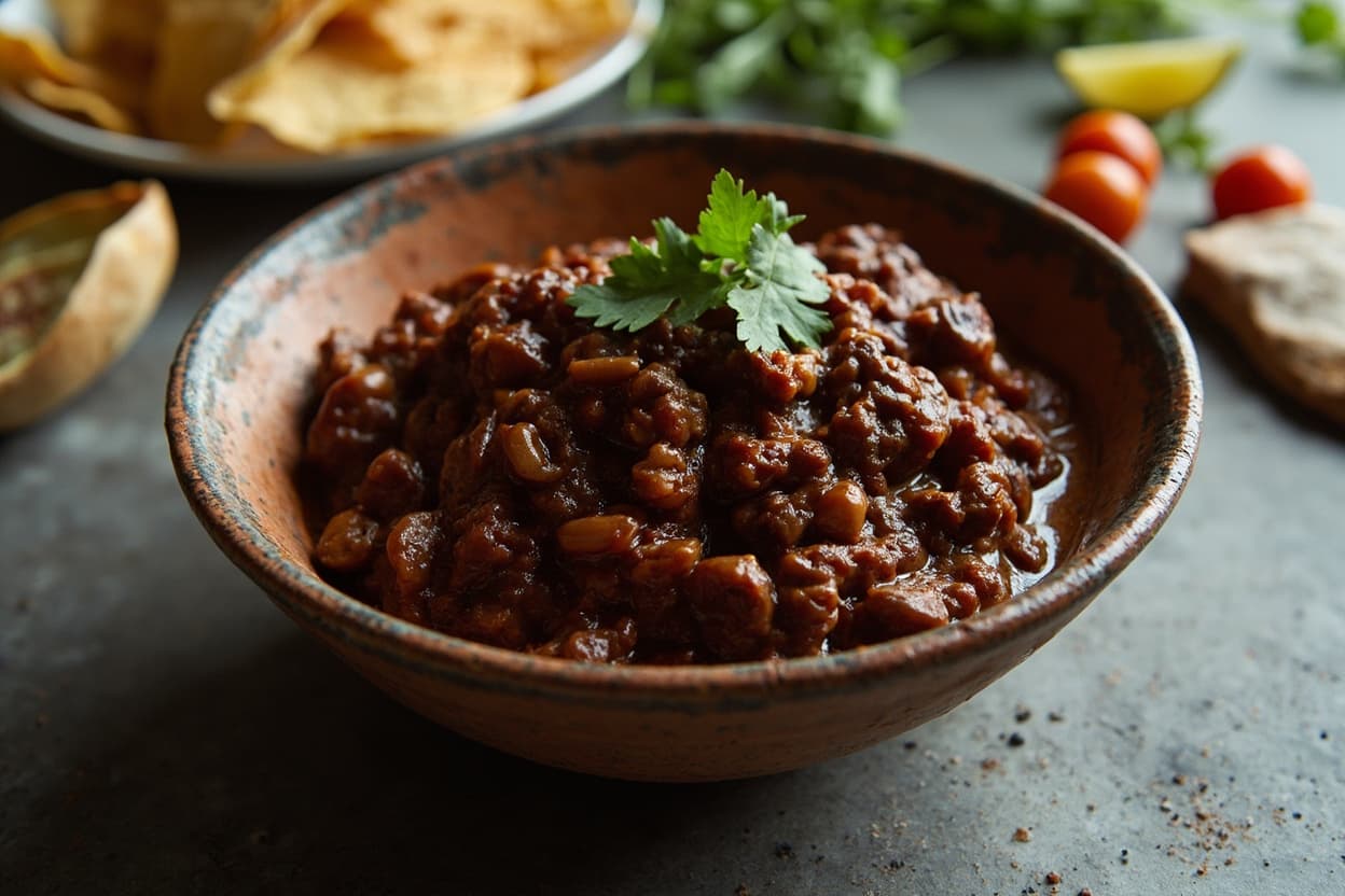 Savory Dark Chocolate and Bean Chili