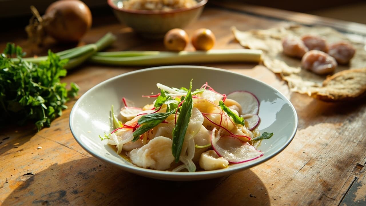Scallop Kinilaw with Coconut Vinegar and Radish